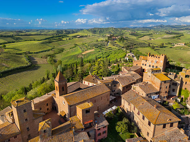 istock Certaldo, Italian medieval town from drone 2212969302