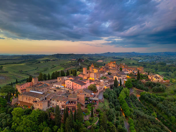 istock Certaldo, Italian medieval town from drone 2212969521