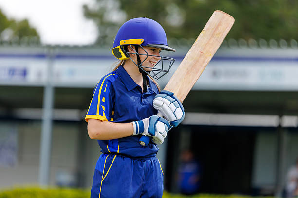 istock Young female cricket player ready to bat 2212992985