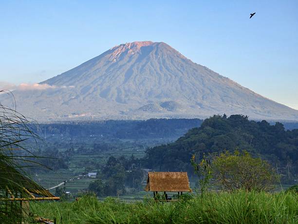 istock A Hut and Mount Agung at Sunrise 2212995889
