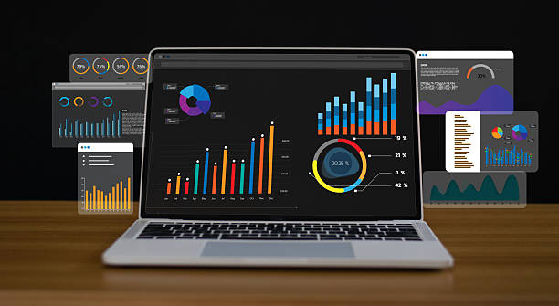 istock Business growth charts on computer screen, economic trends and risk analysis 2212999169