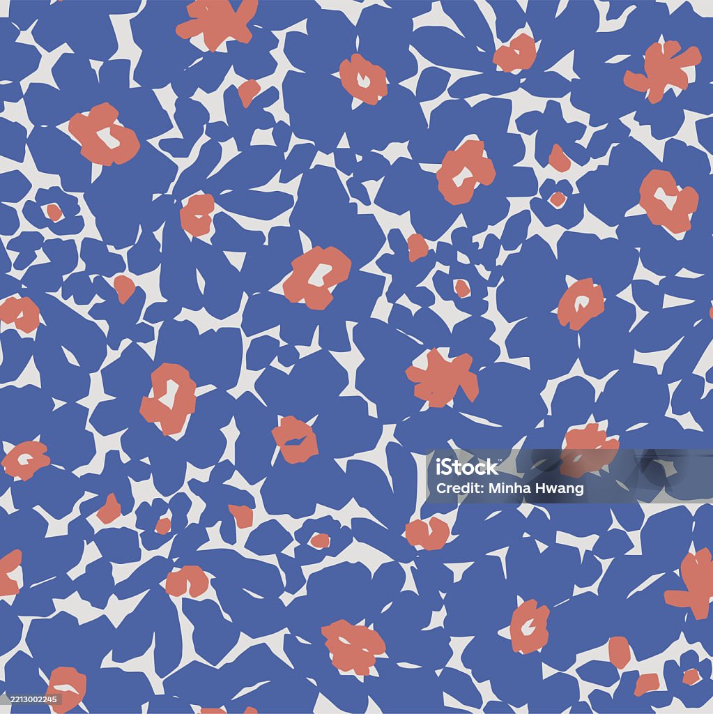 Vector Floral All Over Seamless Repeat Pattern Stock Illustration ...
