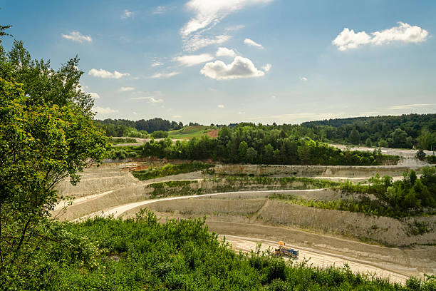 istock Open pit chalk mine, extraction of deposits 2213005468