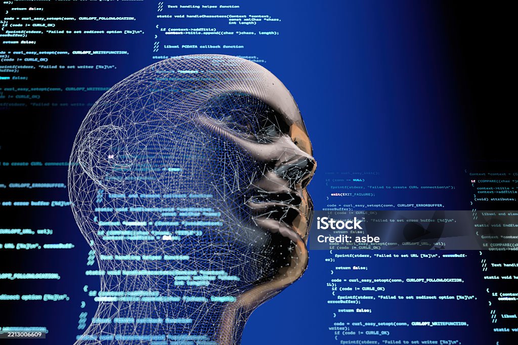 Computer Programming Face Artificial Intelligence Face Surrounded By Programming Code Stock Photo ...