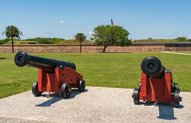 istock Fort Moultrie, small fortifications and ammunitions bunkers that run along the coast of Sullivan's Island, South Carolina 2213008817