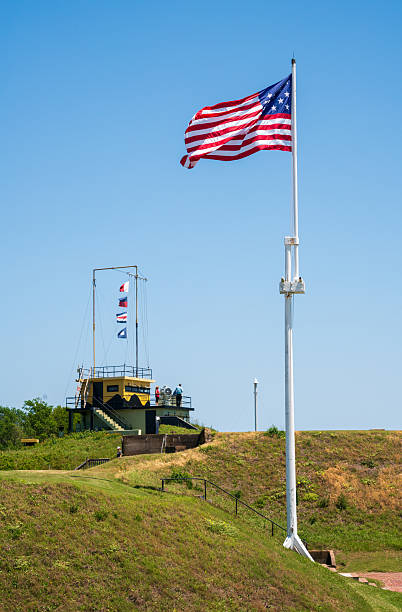 istock Fort Moultrie, small fortifications and ammunitions bunkers that run along the coast of Sullivan's Island, South Carolina 2213009256