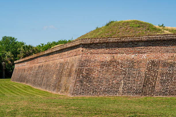 istock Fort Moultrie, small fortifications and ammunitions bunkers that run along the coast of Sullivan's Island, South Carolina 2213009481