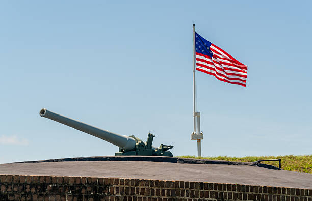 istock Fort Moultrie, small fortifications and ammunitions bunkers that run along the coast of Sullivan's Island, South Carolina 2213009532