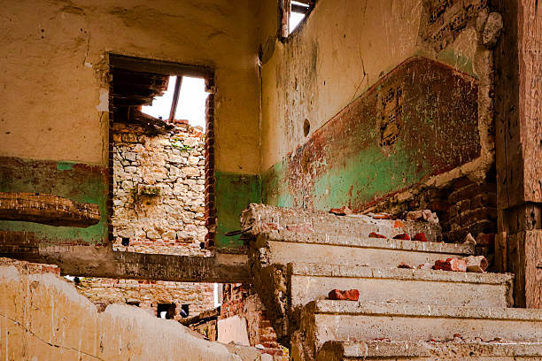 abandoned and ruined staircase