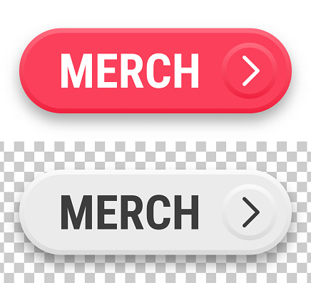 Merch 3d Click Web Buttons On Blank Background Stock Illustration ...