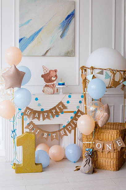 istock One Birthday Party  with ballons 2213010565