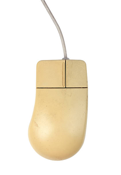 istock Vintage computer mouse from the 1990s isolated on white background. 2213012776
