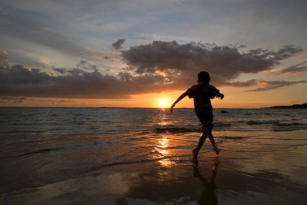 Enjoying the sunset on the beach