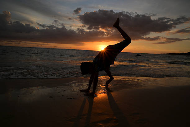 Enjoying the sunset on the beach
