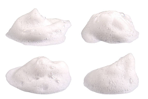 istock Abstract soap bubbles. Set of soap bubbles. Shampoo or shower gel. Separate soap bubbles on white background with texture and contrast background. 2213014350