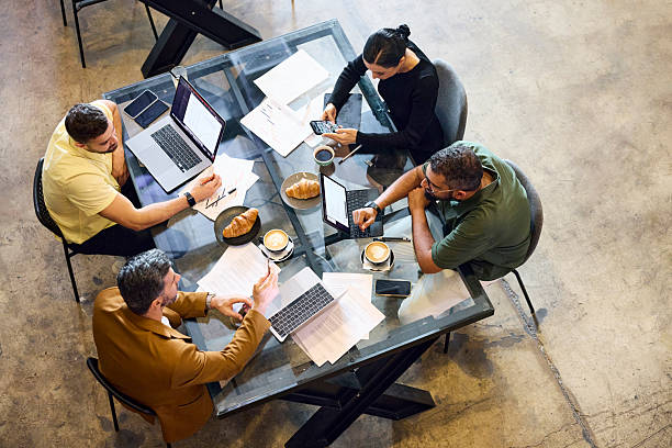 istock Business experts working at modern coworking space 2213038249