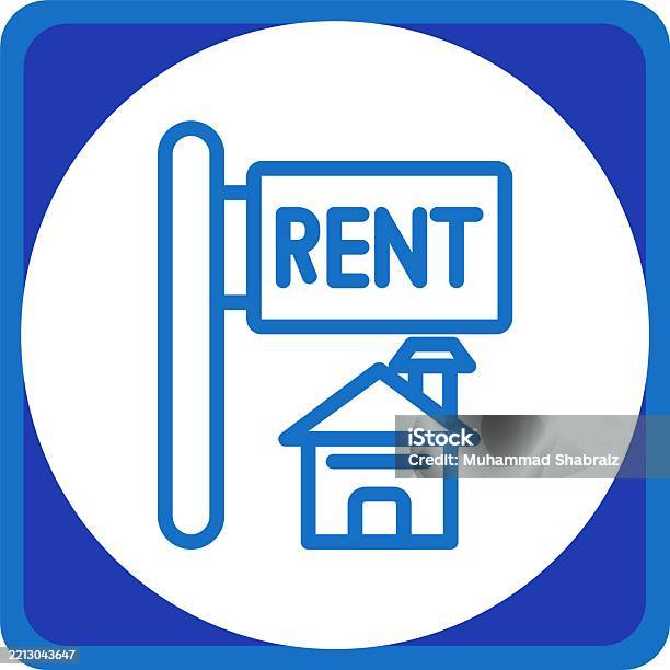 For Rent Sticker Circle For Rent Sign Line Circle Corner Stock Illustration - Download Image ...