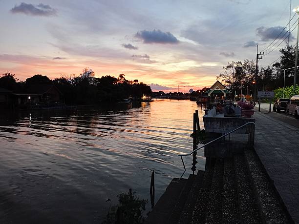 istock Sunset at night on a lake in southern Thailand 2213043706