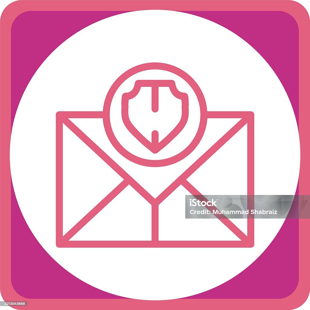 Secure Email Sign Secure Email Line Circle Corner Stock Illustration - Download Image Now ...