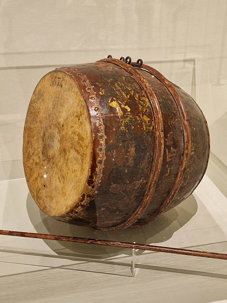 istock Toledo, November 2, 2024:An ancient drum on display, showing its shape and ornamentation in a cultural context 2213048020