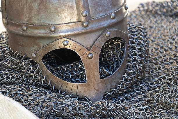 Close-up of Dark Scale Mail Armor Texture