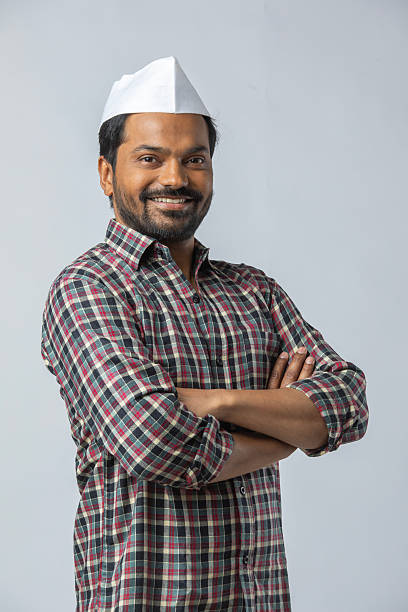 istock Happy farmer looking at camera on white background 2213070440