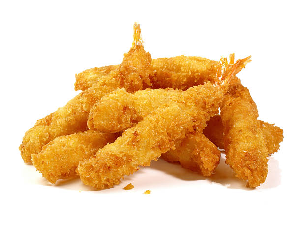istock Fried Shrimps for take away on white Background 2213071751