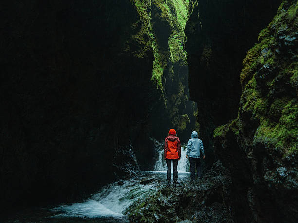 istock Two women bonding exploring canyon in Iceland 2213088520