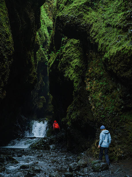istock Two women bonding exploring canyon in Iceland 2213088521