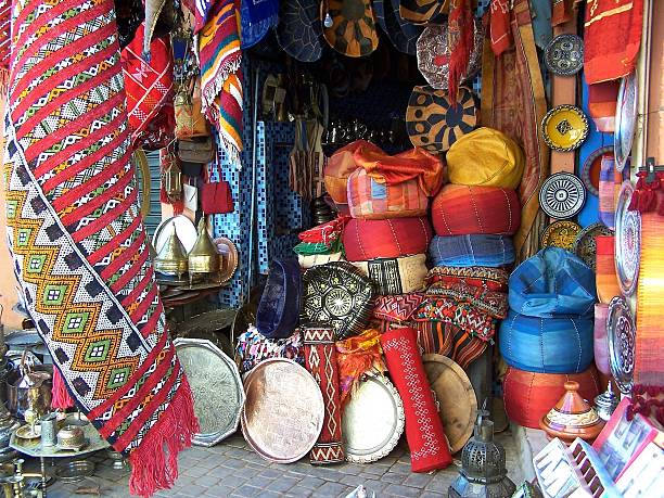 istock Crafts, fabrics, and spices in the Marrakech Souk 2213091165