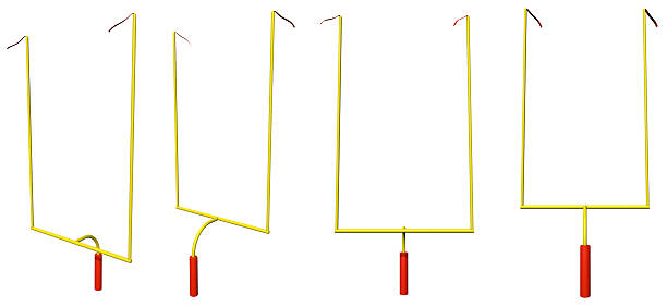 istock Football goal post isolated over white background. 3D render. 2213095957