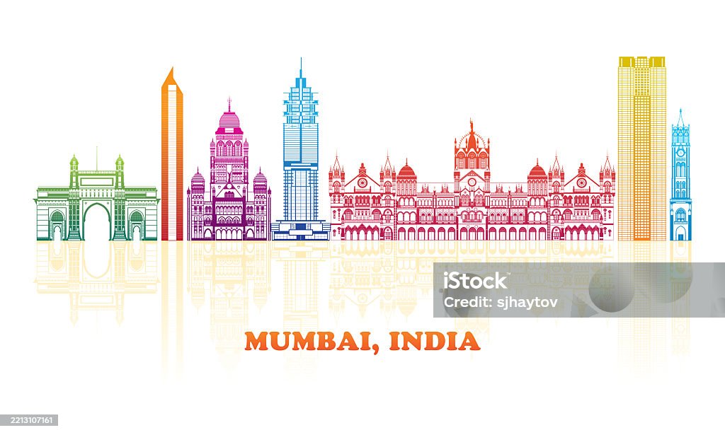 Panorama miasta Bombaj, Indie - Grafika wektorowa royalty-free (Mumbaj) Panorama miasta Bombaj, Indie - Grafika wektorowa royalty-free (Mumbaj)