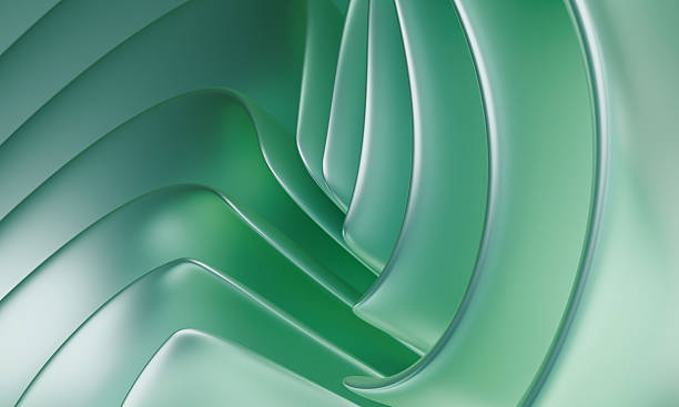 istock Elegant Green Abstract 3D Curved Layers with Smooth Gradient Background 2213107777
