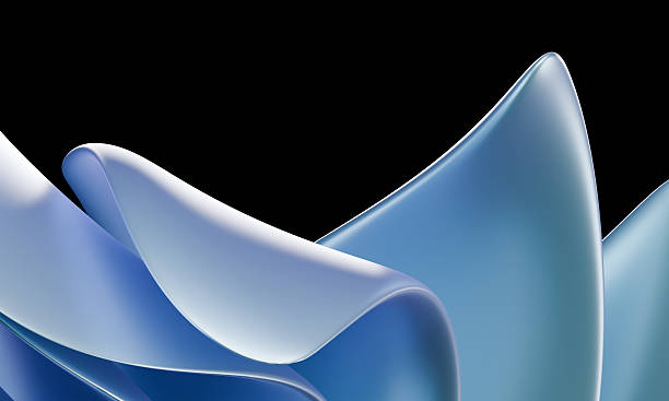istock Elegant Blue Abstract 3D Curved Layers with Smooth Gradient Background 2213107989