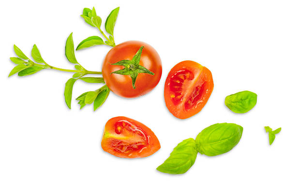 istock Fresh Tomato, Basil, and Oregano Isolated on White 2213110909