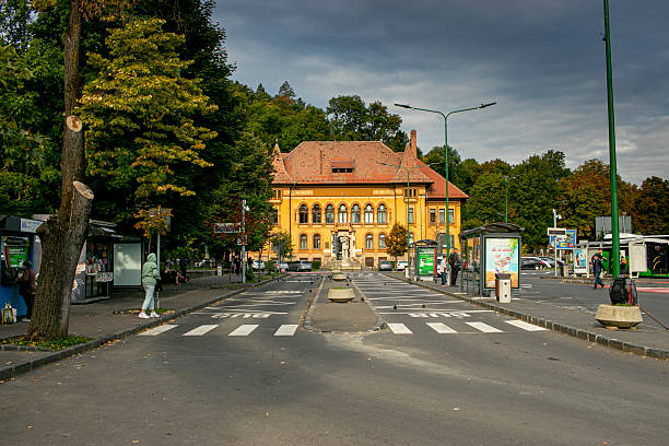 istock Yellow building in Brasov 2213121056