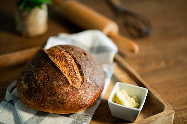 Cute small sourdough bread handmade at home.