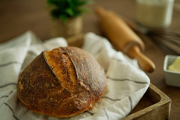 Cute small sourdough bread handmade at home.