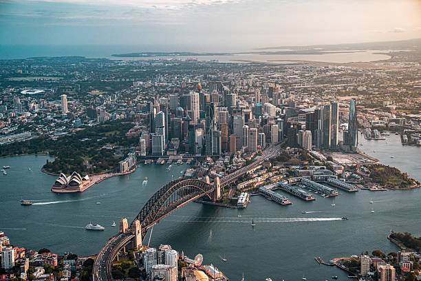 istock Panoramic Sydney Harbour Bridge Opera House Downtown Waterfront Aerial View 2213123136