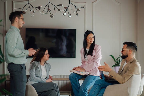 istock Business team discussing strategy in modern office 2213130056