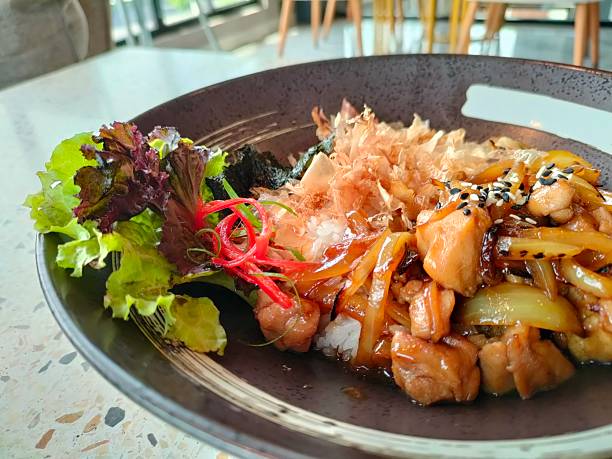 istock Teriyaki Chicken with Rice and Bonito Flakes 2213133631