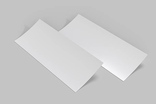 istock Realistic Dl Flyer Blank Mockup template isolated on background. Empty 3d landscape paper template for flyer, wedding invitation, postcard, gift card, note cards, voucher, greeting card, brochure 2213138398