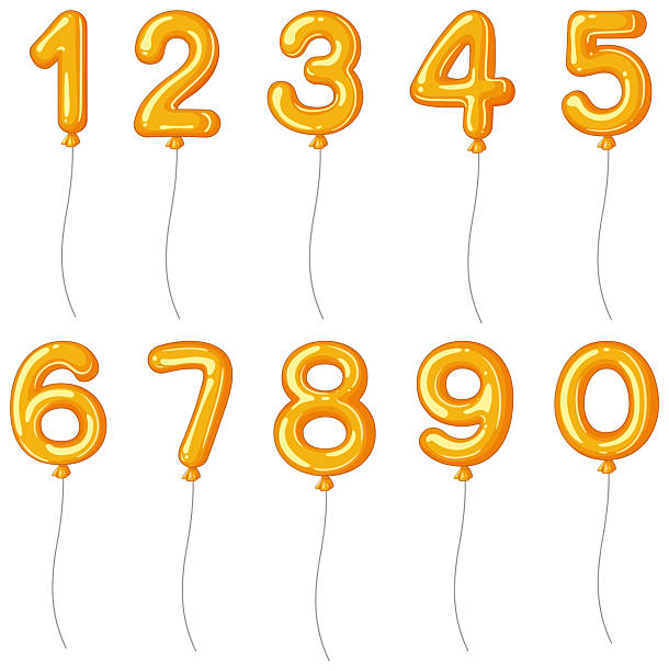 istock Bright golden balloons shaped as numbers with realistic shading and highlights. Perfect for celebrations and festive designs 2213145404
