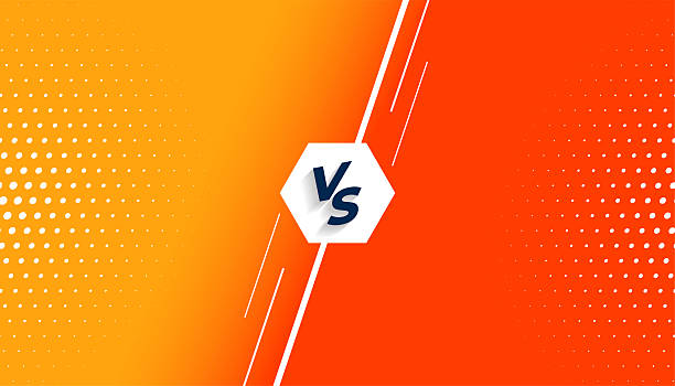 modern duel championship versus vs banner with halftone effect modern duel championship versus vs banner with halftone effect vector match sport stock illustrations