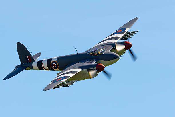 istock Very close side view of a WWII era combat plane (Mosquito) 2213150260