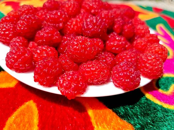 Tasty raspberries in the summer