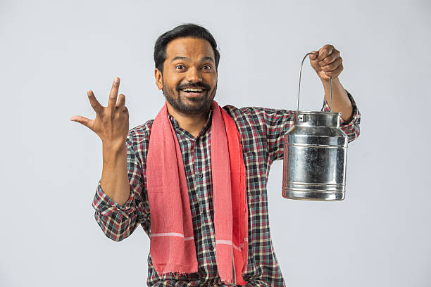 istock Happy man with meal container on white background 2213154020