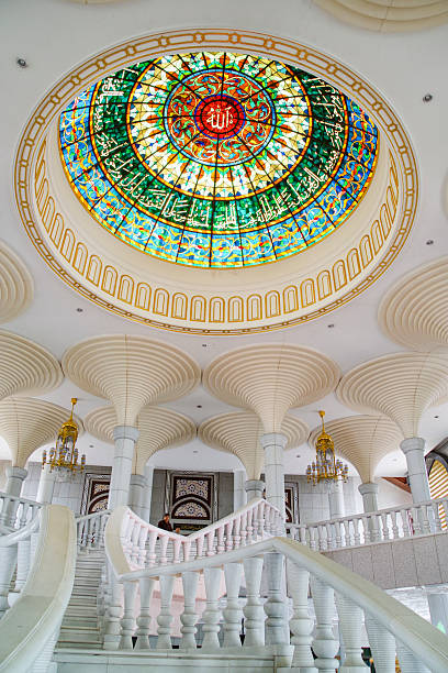 The richly decorated interior of Brunei's New Mosque