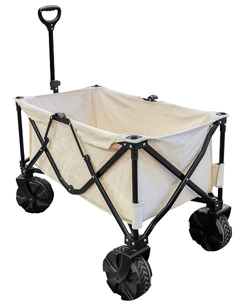 istock Brown camping folding trolley isolated on white background with clipping path 2213162526