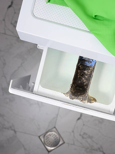 istock Vertical image of dirt and mold in open the detergent container. 2213163324